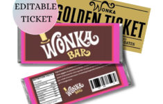 Willy Wonka Chocolate Bar Label – Printable Pdf For Hershey'S 1.55Oz Bars –  Diy Wrapper For Halloween, Birthdays & More! regarding Wonka Bar Printable Label