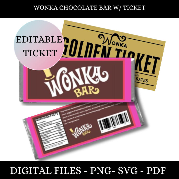 Wonka Bar Printable Label