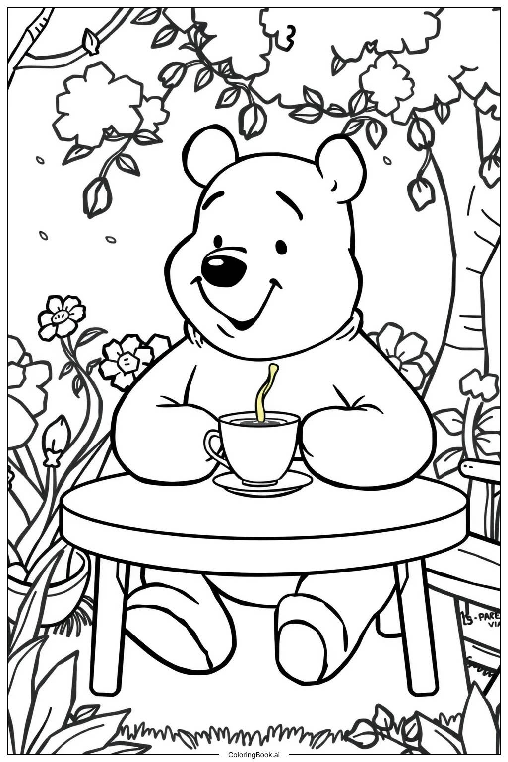 Winnie The Pooh Garden Party Coloring Page (Free Pdf&amp;amp;Png Printable) within Free Printable Coloring Pages Of Winnie The Pooh