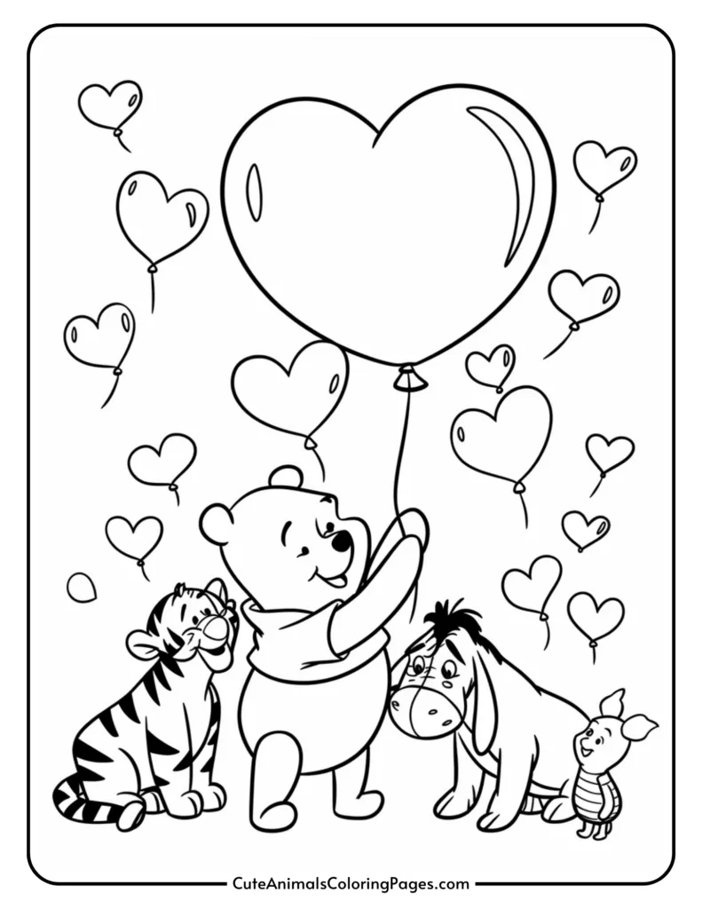 Winnie The Pooh Valentines Day Coloring Pages (8 Free Printables pertaining to Free Printable Winnie The Pooh Images