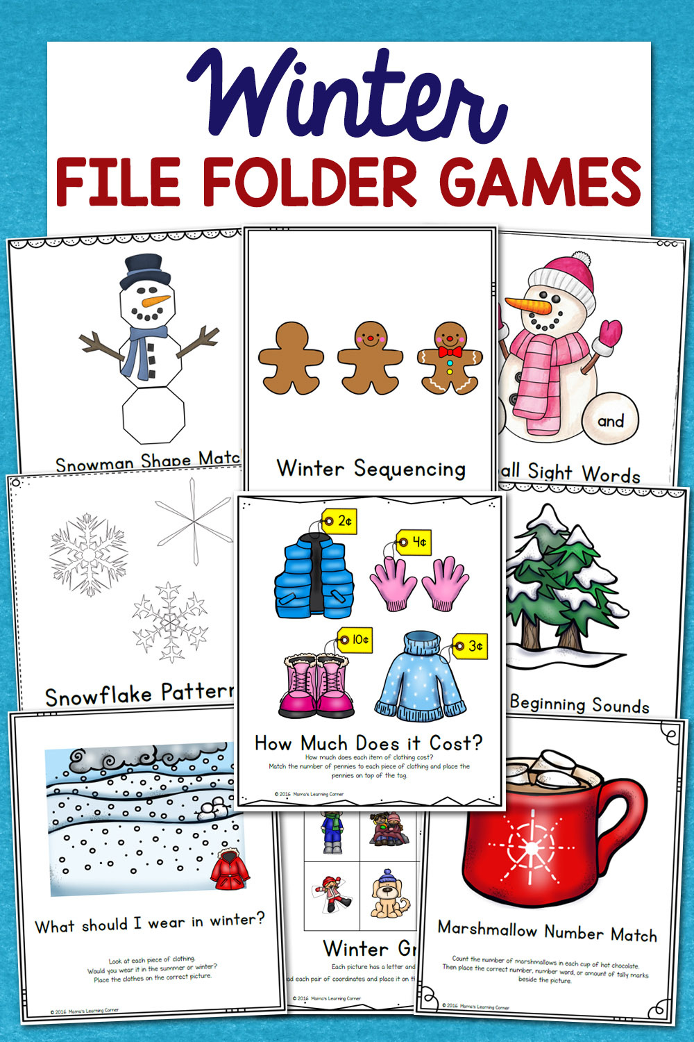 Winter File Folder Games – 10 Learning Activities - Mamas Learning intended for Free Printable File Folder Games