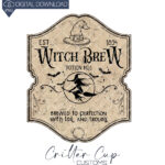 Witch Brew Label Png, Witch Brew Label Decal, Witch Brew Decal Png Throughout Printable Witches Brew Label