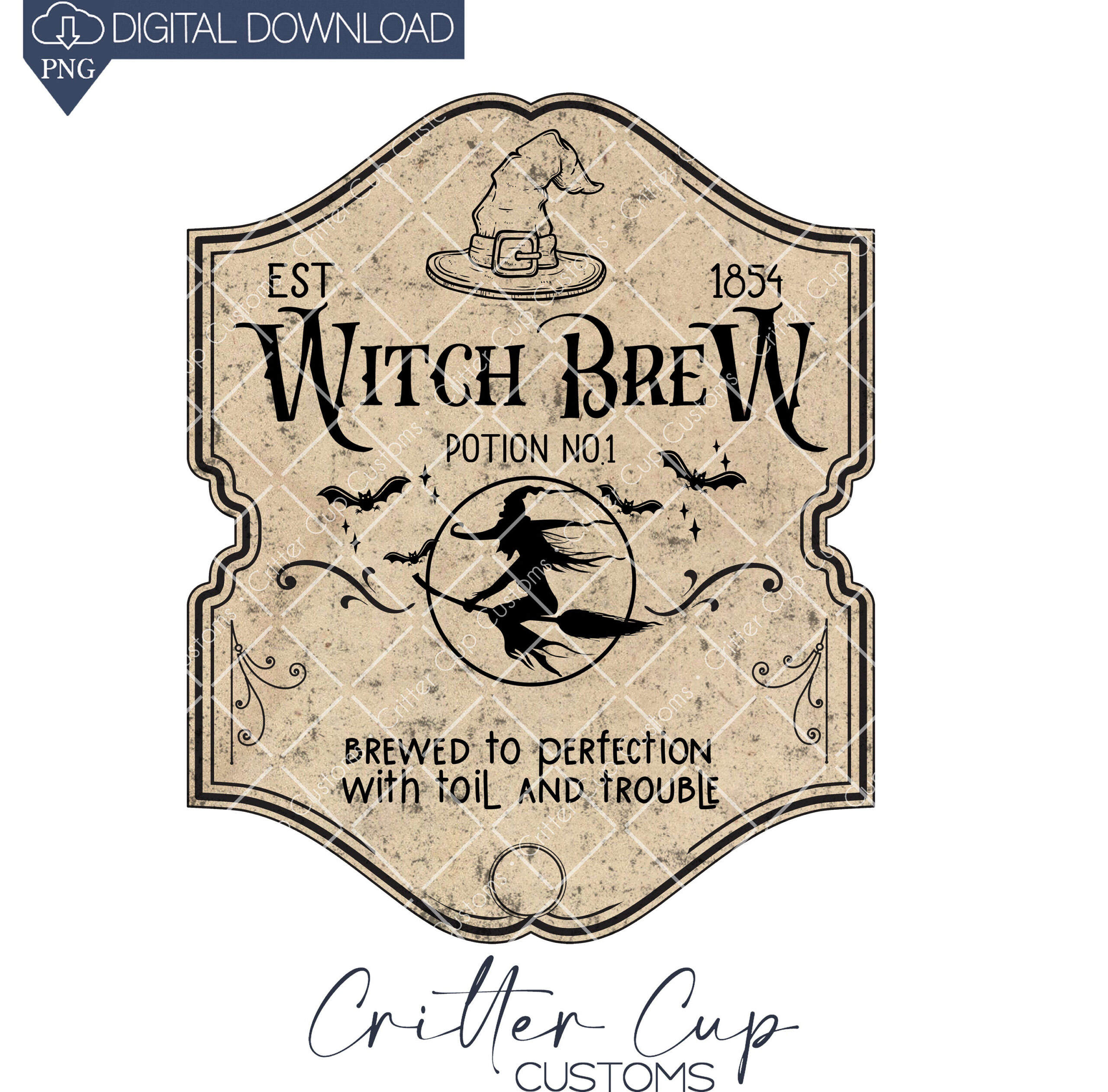 Witch Brew Label Png, Witch Brew Label Decal, Witch Brew Decal Png throughout Witches Brew Printable Labels