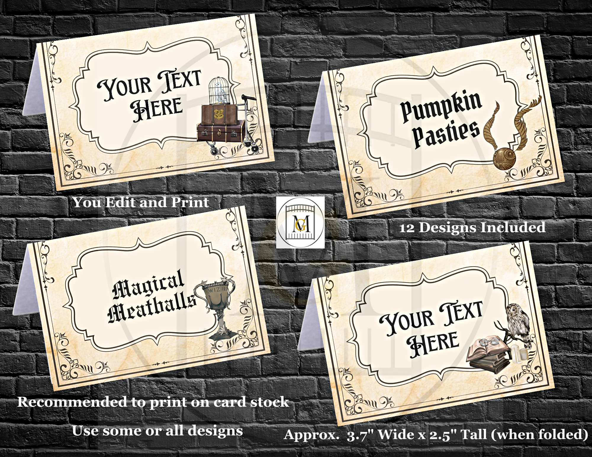 Wizard Food Label/Food Tents/Candy Labels-Editable · Major Gates for Printable Harry Potter Food Labels