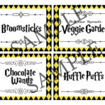 Wizard Party Food Labels Digital Download Printable, Magic School Regarding Harry Potter Printable Food Labels