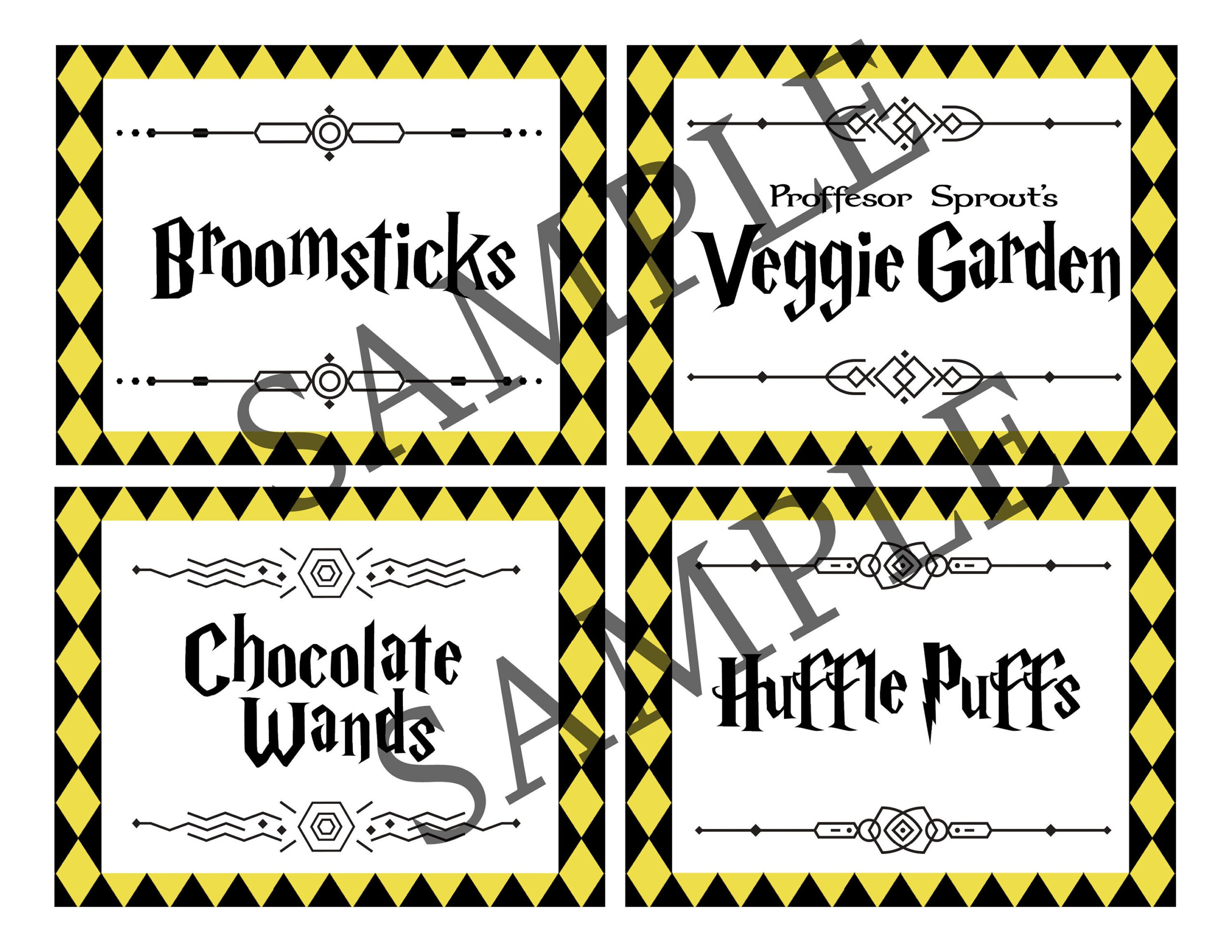 Wizard Party Food Labels Digital Download Printable, Magic School regarding Harry Potter Printable Food Labels