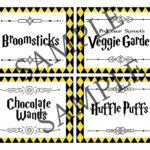 Wizard Party Food Labels Digital Download Printable, Magic School With Harry Potter Food Labels Free Printable