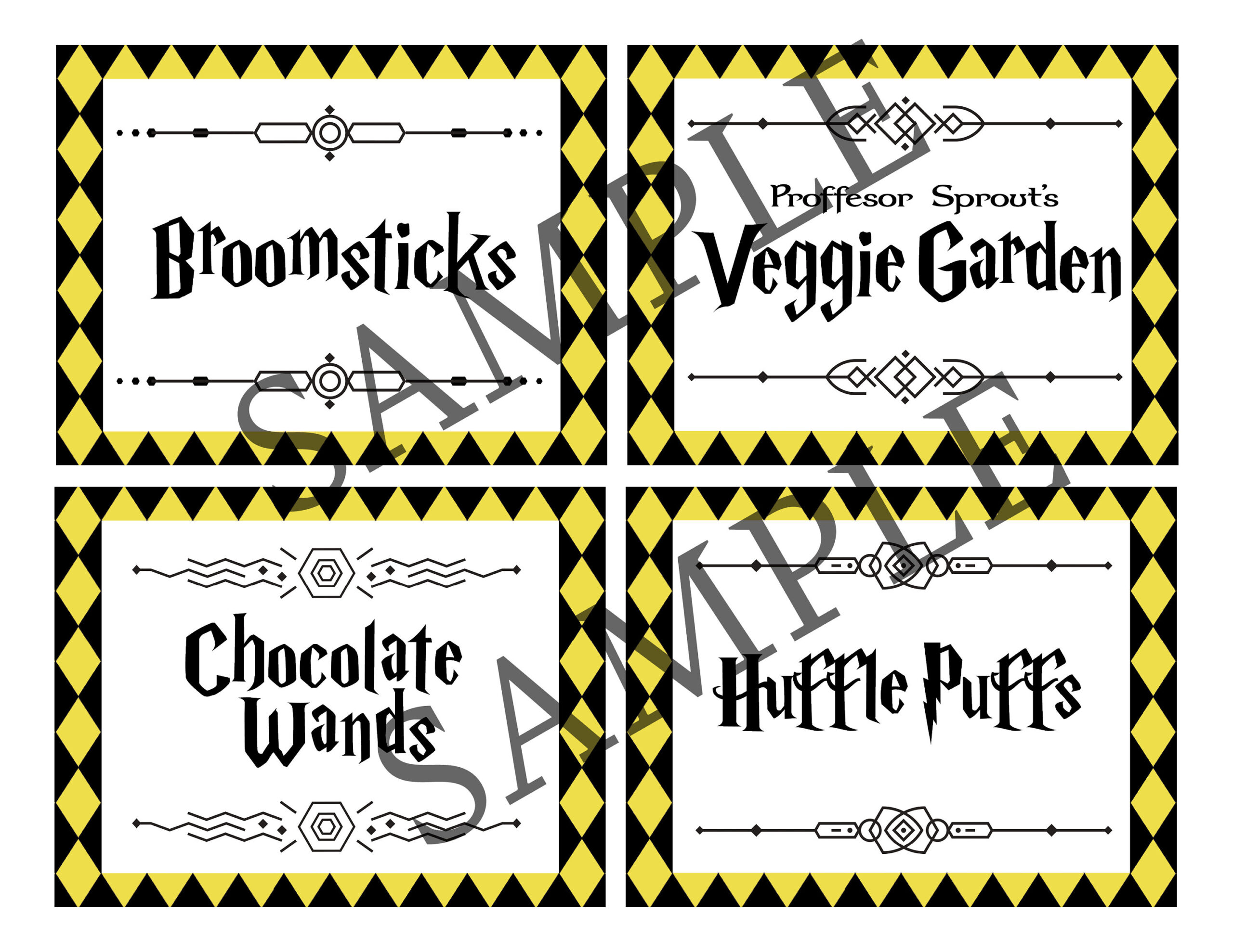 Wizard Party Food Labels Digital Download Printable, Magic School with Harry Potter Food Labels Free Printable