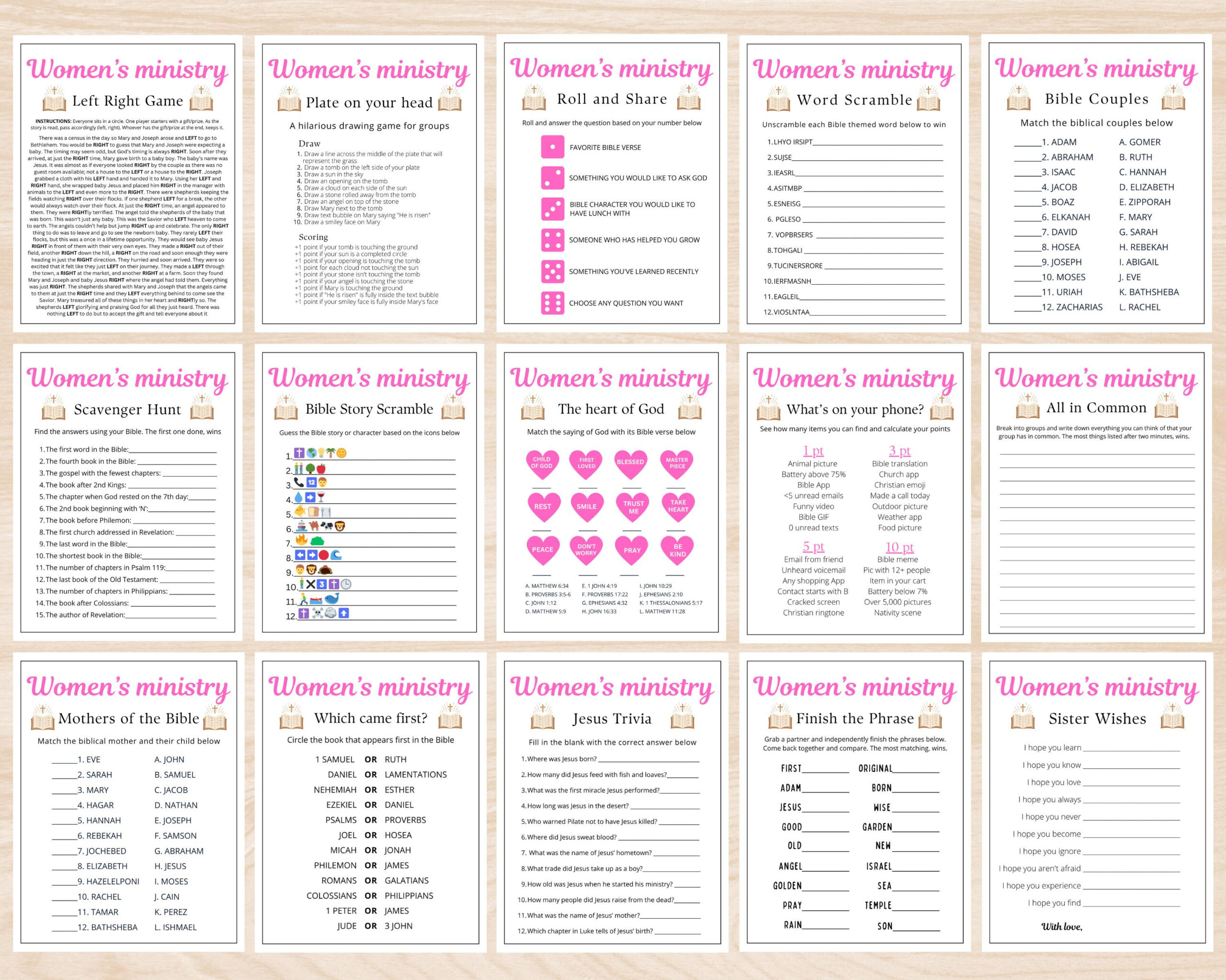 Women&amp;#039;S Ministry Game Bundle: Printable Bible Games (Digital with Free Printable Games For Women&amp;#039;S Ministry