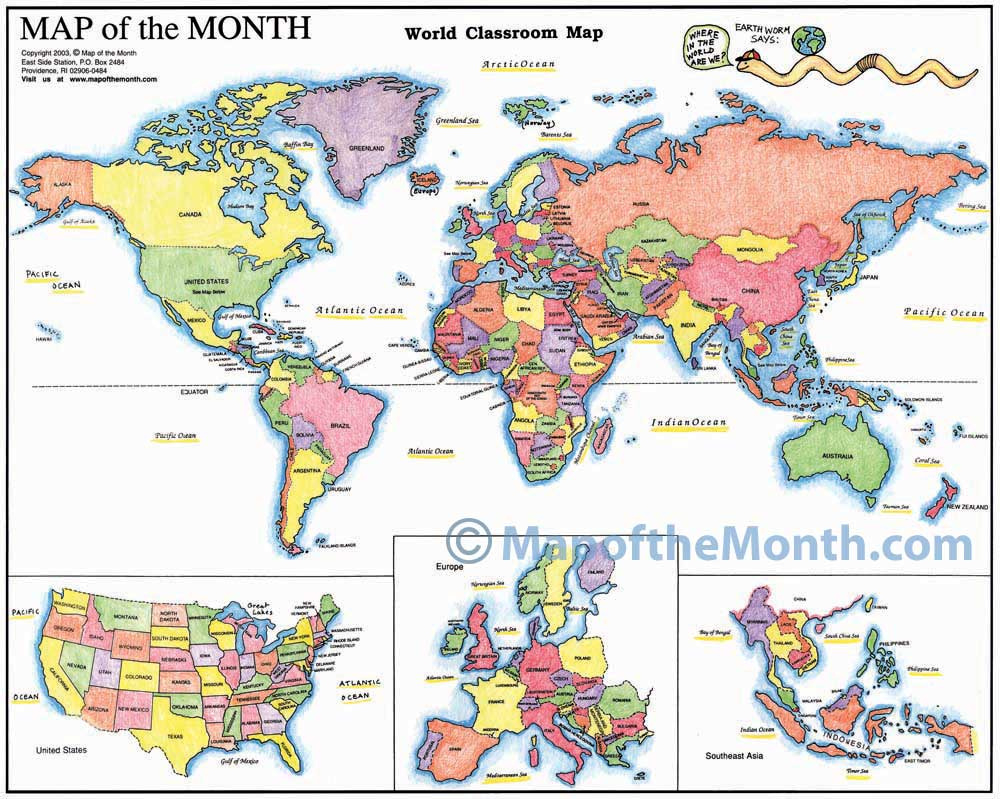 World (Countries Labeled) Map in Labeled Map Of World Printable
