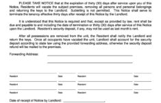 Written Notice To Vacate Template | Www.lx.iriss.uk within Free Printable 30 Day Notice To Vacate
