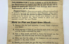 Ww2 Canadian Civil Air Raid Precautions 1942 Gas Mask Instructions within Ww2 Gas Mask Box Label Printable